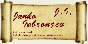 Janko Imbronjev vizit kartica